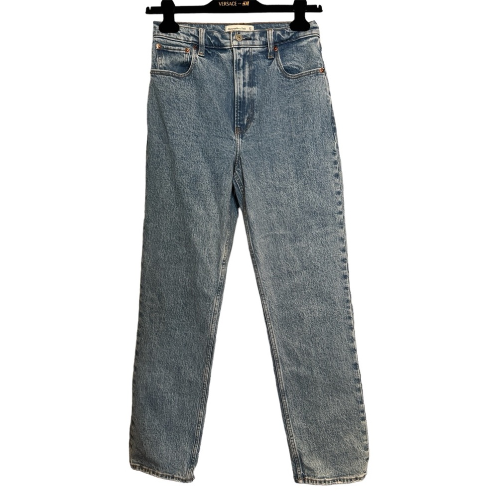 Abercrombie & Fitch the 90s Straight Ultra High Rise Jeans Size 27 Light Wash - Picture 4 of 16